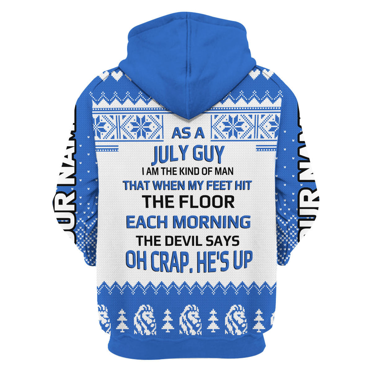 CustomsPig Personalized Zip Hoodie July Guy All Over Printed