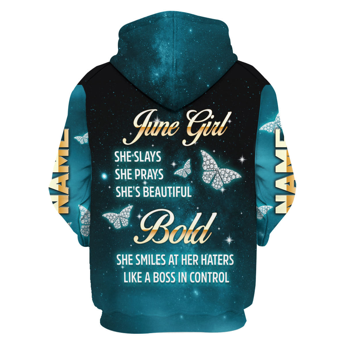 CustomsPig Personalized Hoodie June Girl All Over Printed