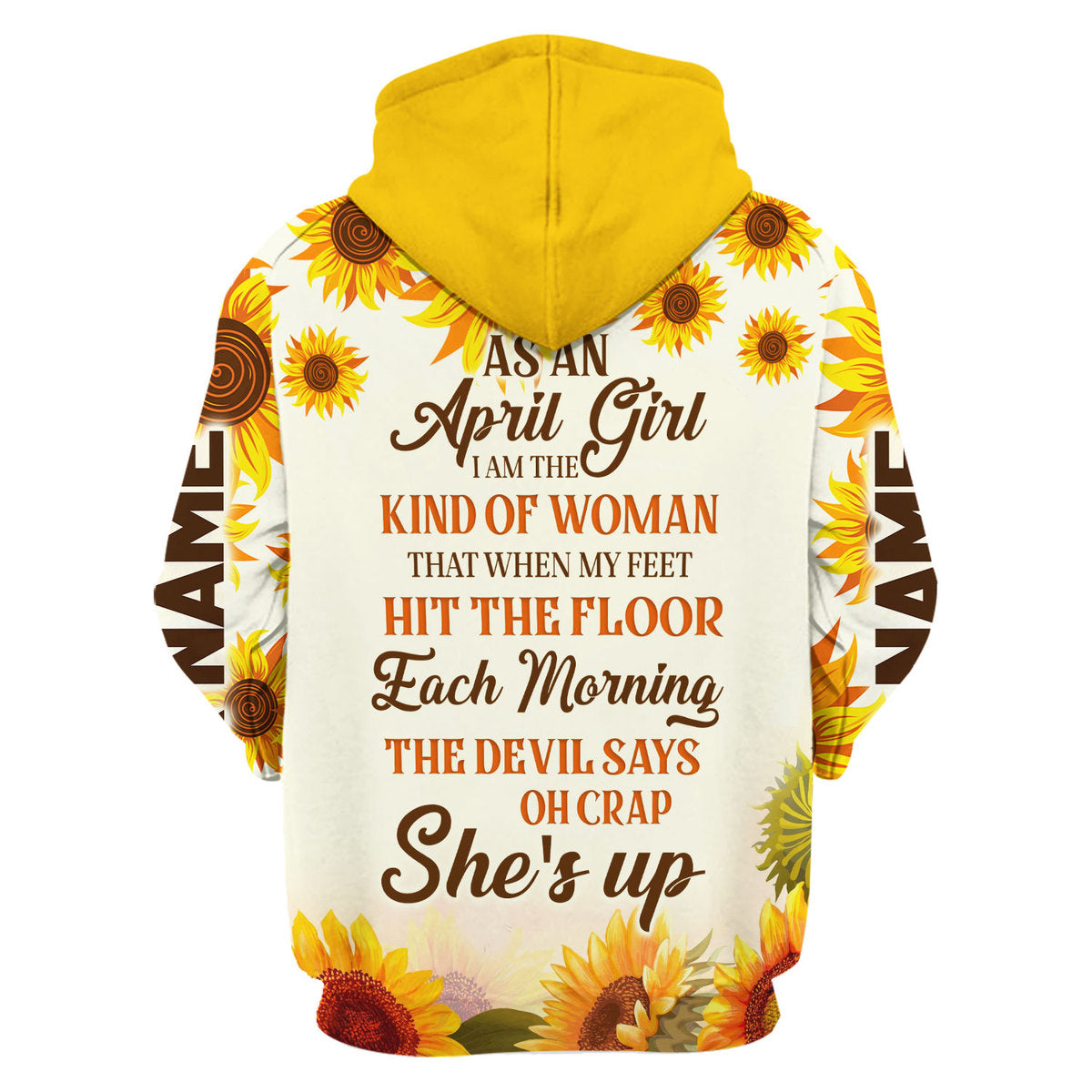 CustomsPig Personalized Hoodie April Girl All Over Printed