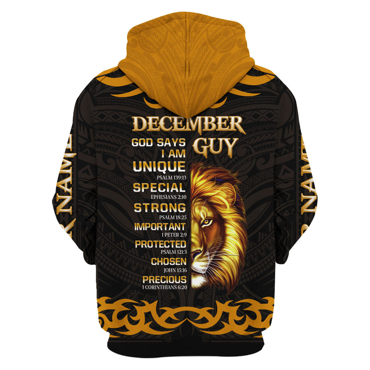 CustomsPig Personalized Hoodie December King All Over Printed