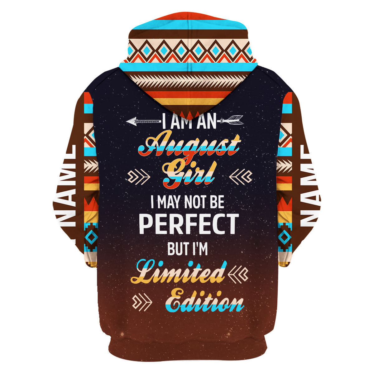 CustomsPig Personalized Zip Hoodie August Girl All Over Printed