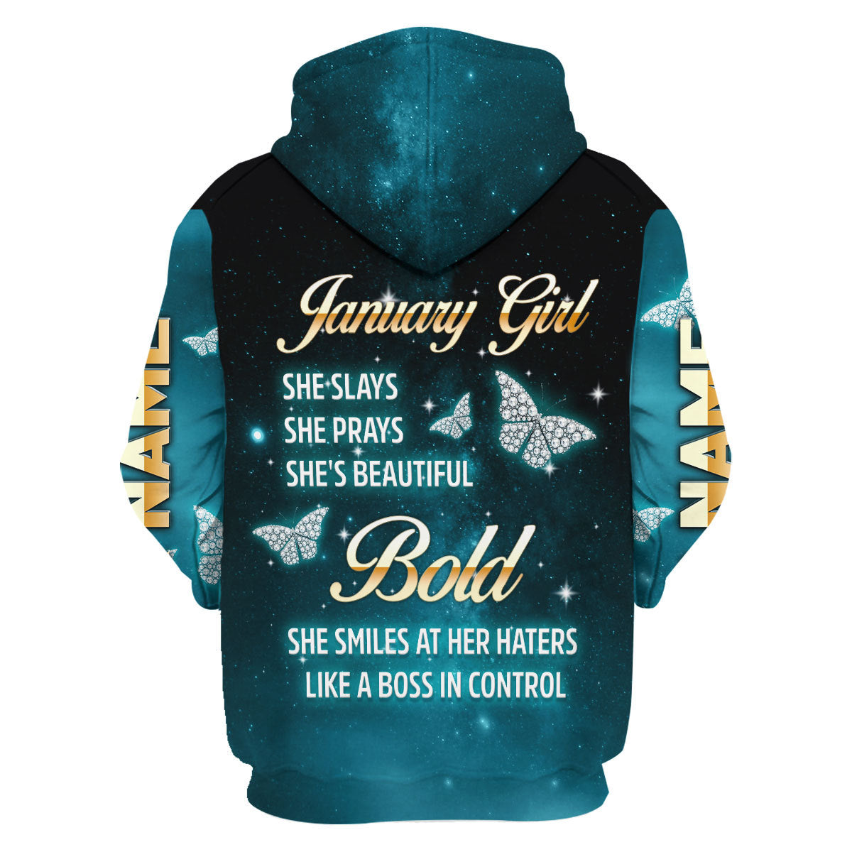 CustomsPig Personalized Hoodie January Girl All Over Printed