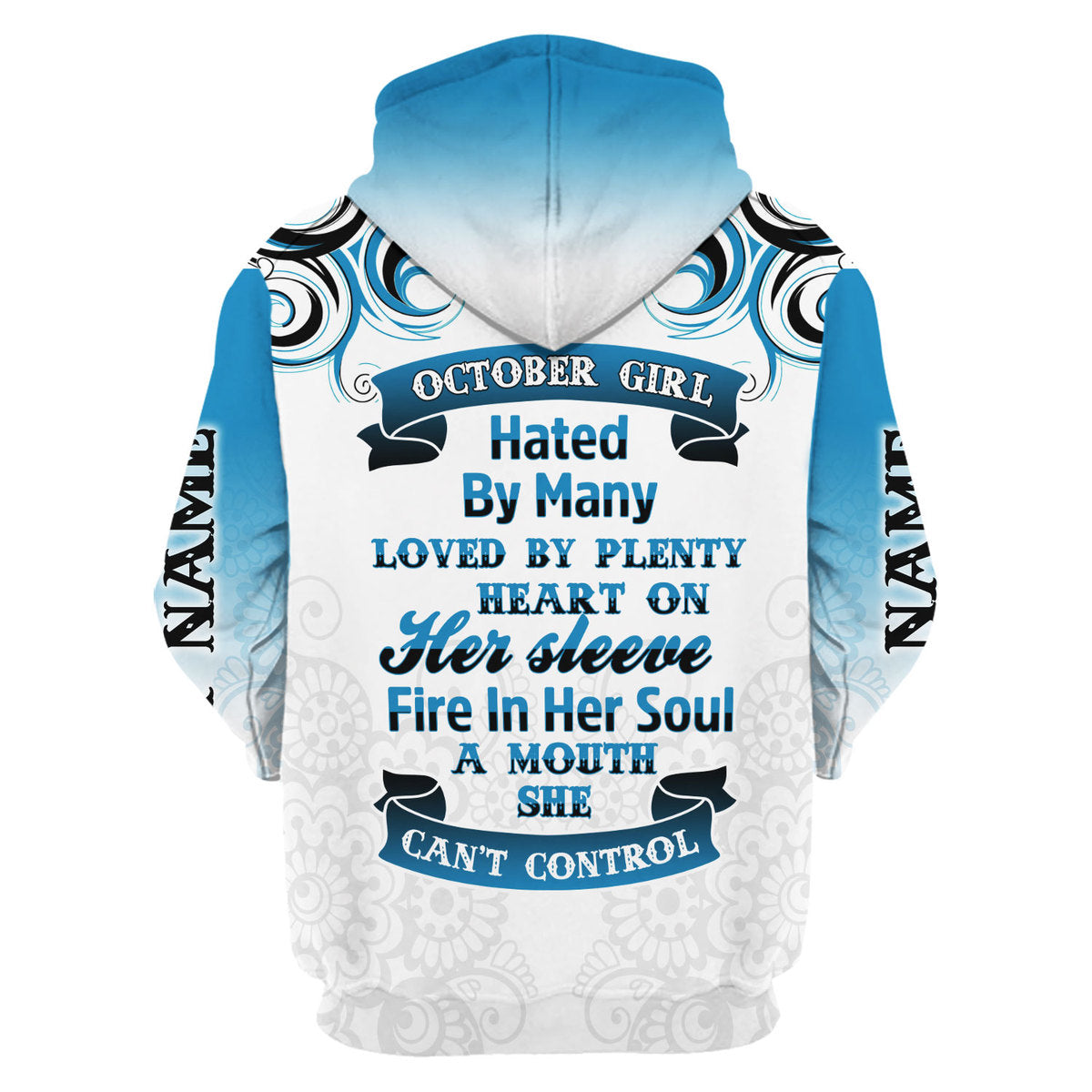 CustomsPig Personalized Hoodie October Girl All Over Printed