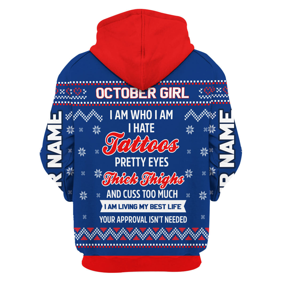 CustomsPig Personalized Hoodie October Girl I Am Who I Am All Over Printed
