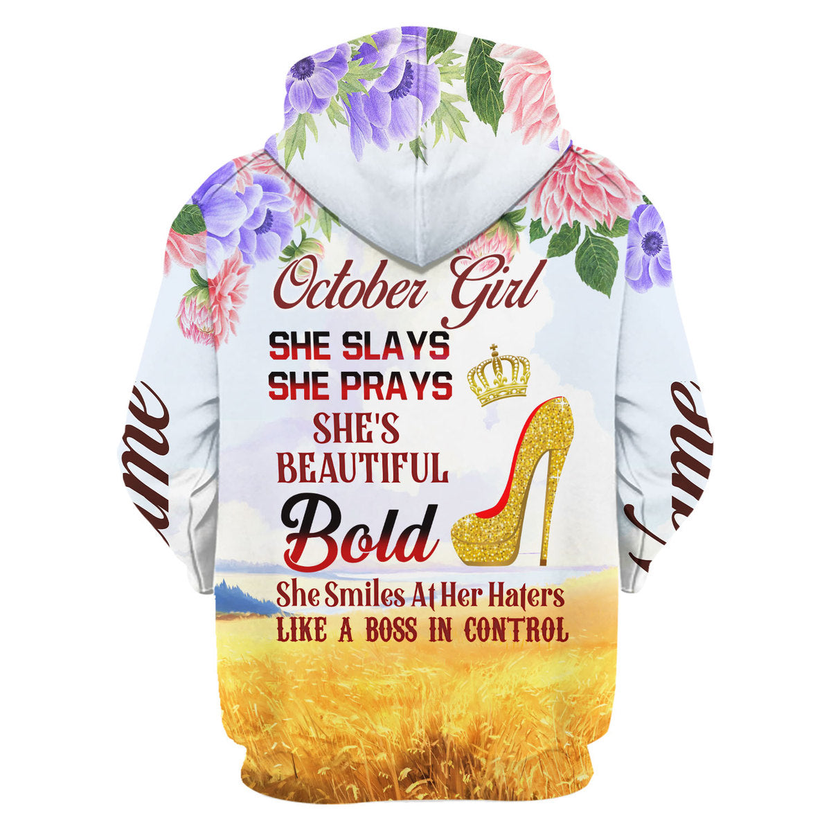 CustomsPig Personalized Hoodie October Girl All Over Printed