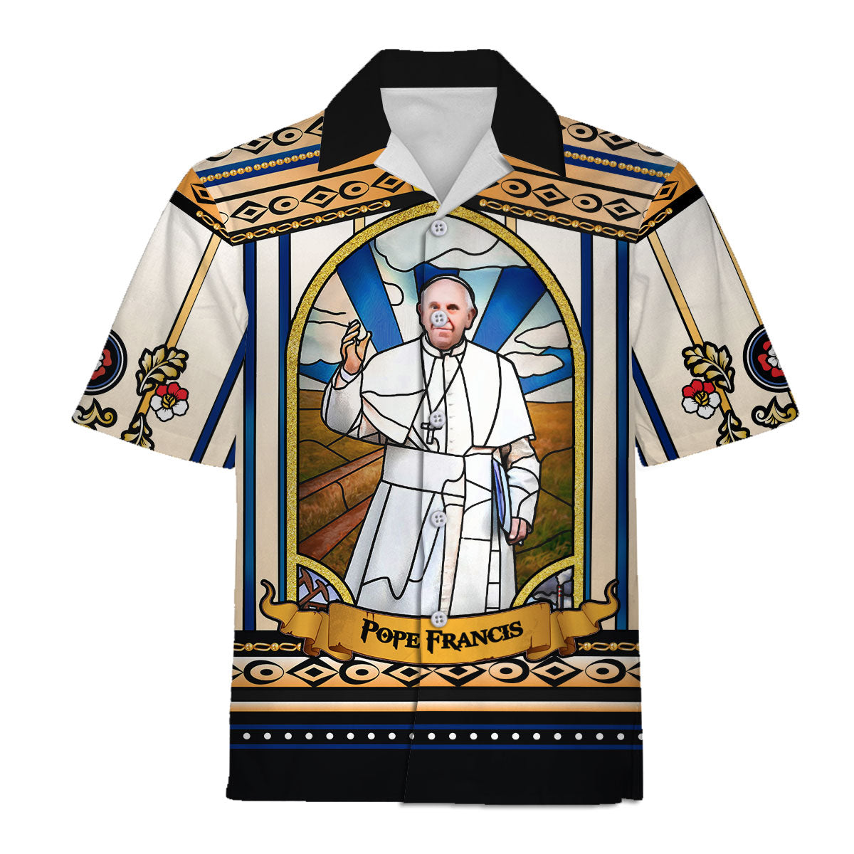 Tracksuit Tops Pullover Sweatshirt Pope Francis Stained Glass 3D Apparel