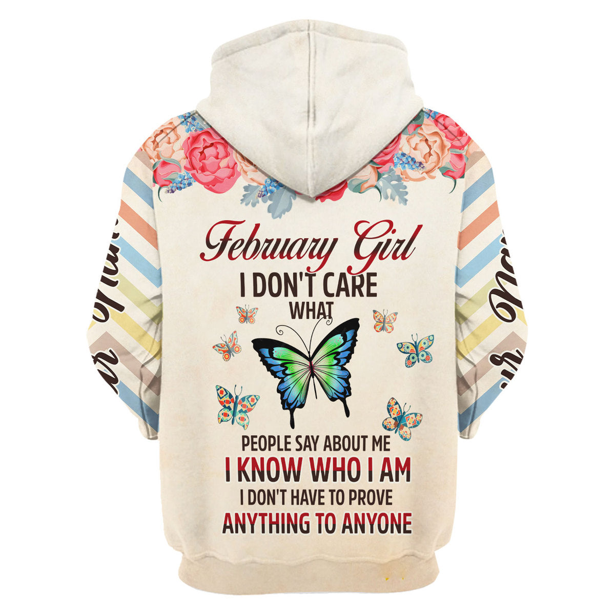 CustomsPig Personalized Zip Hoodie February Girl All Over Printed