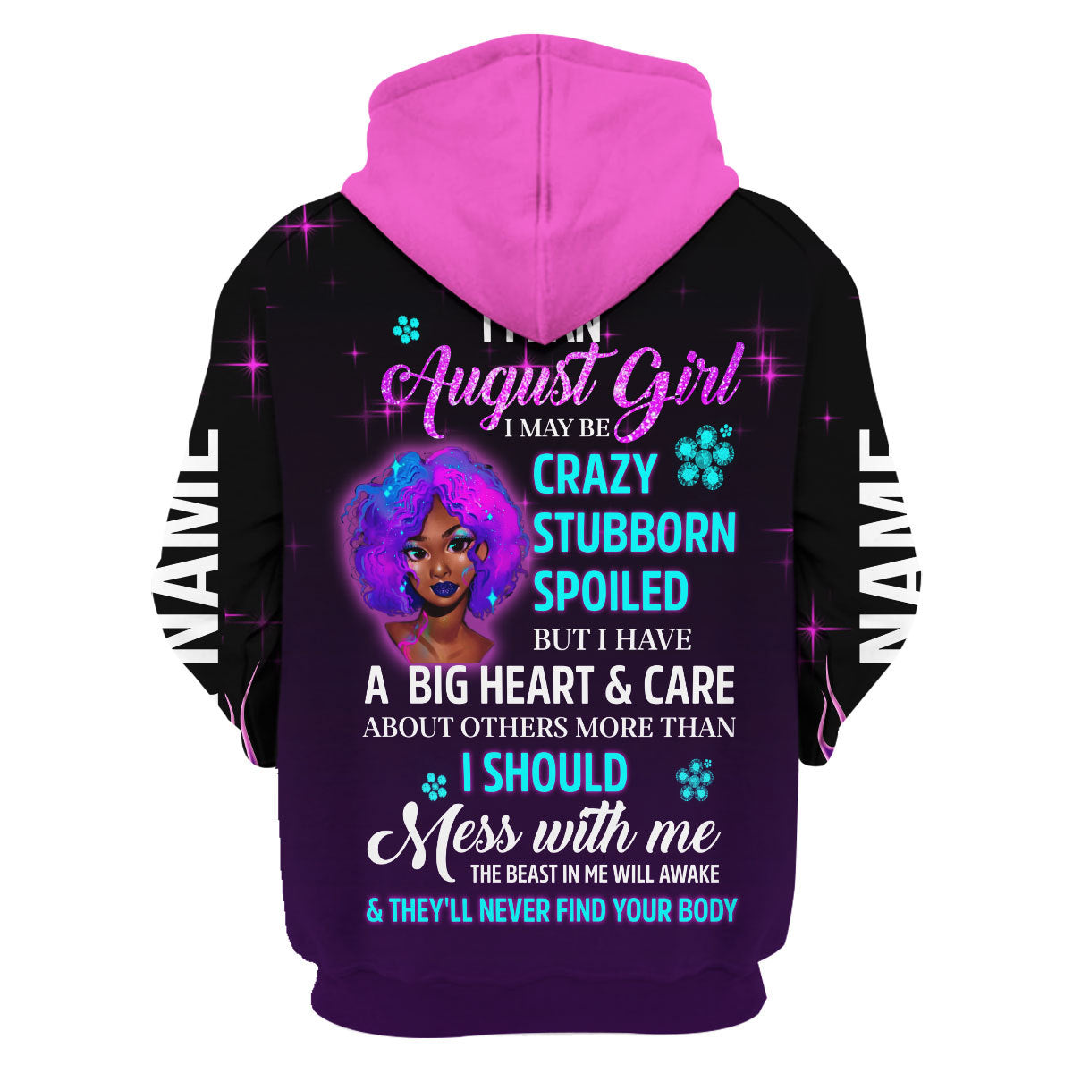 CustomsPig Personalized Hoodie Queen Was Born In August All Over Printed