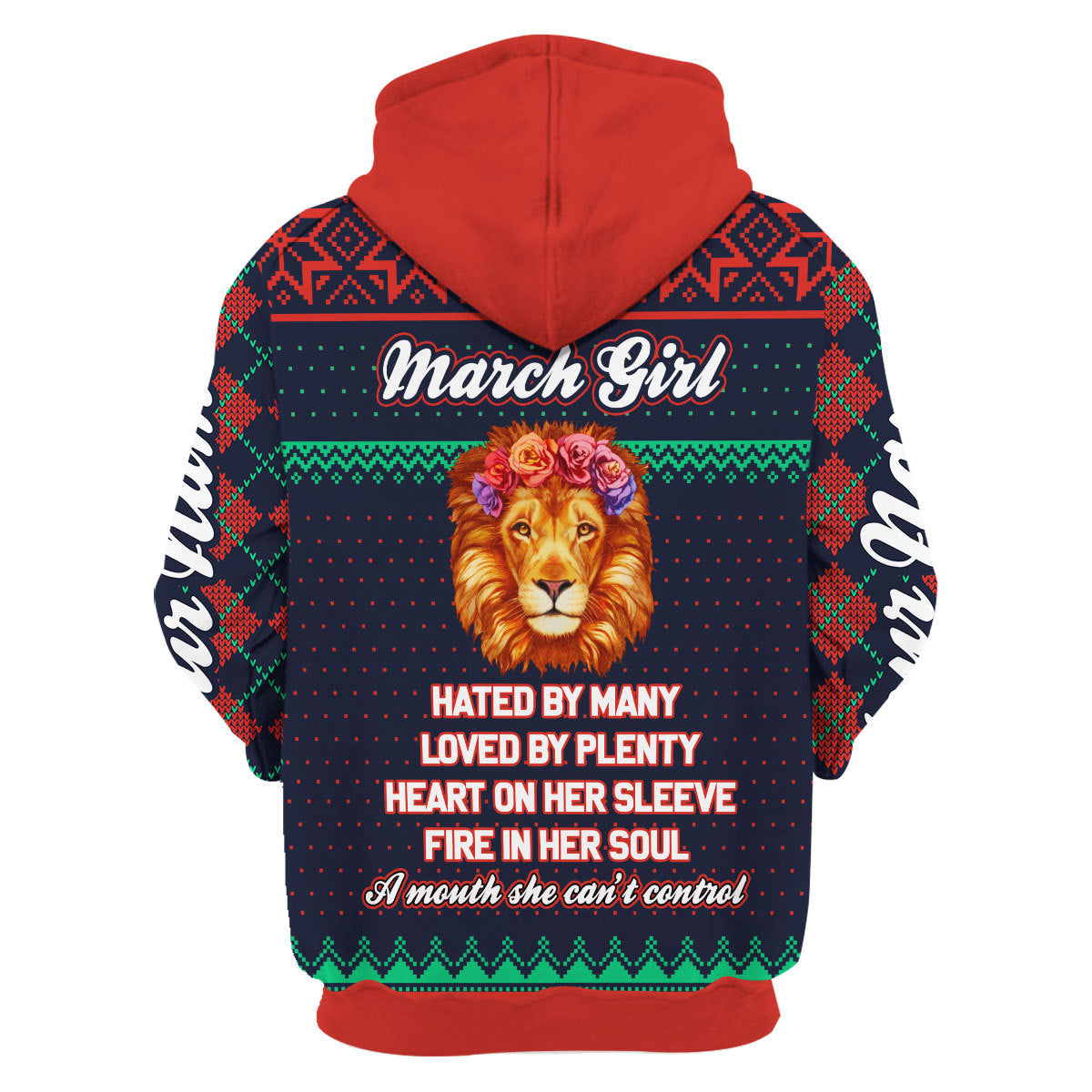 CustomsPig Personalized Hoodie March Girl All Over Printed