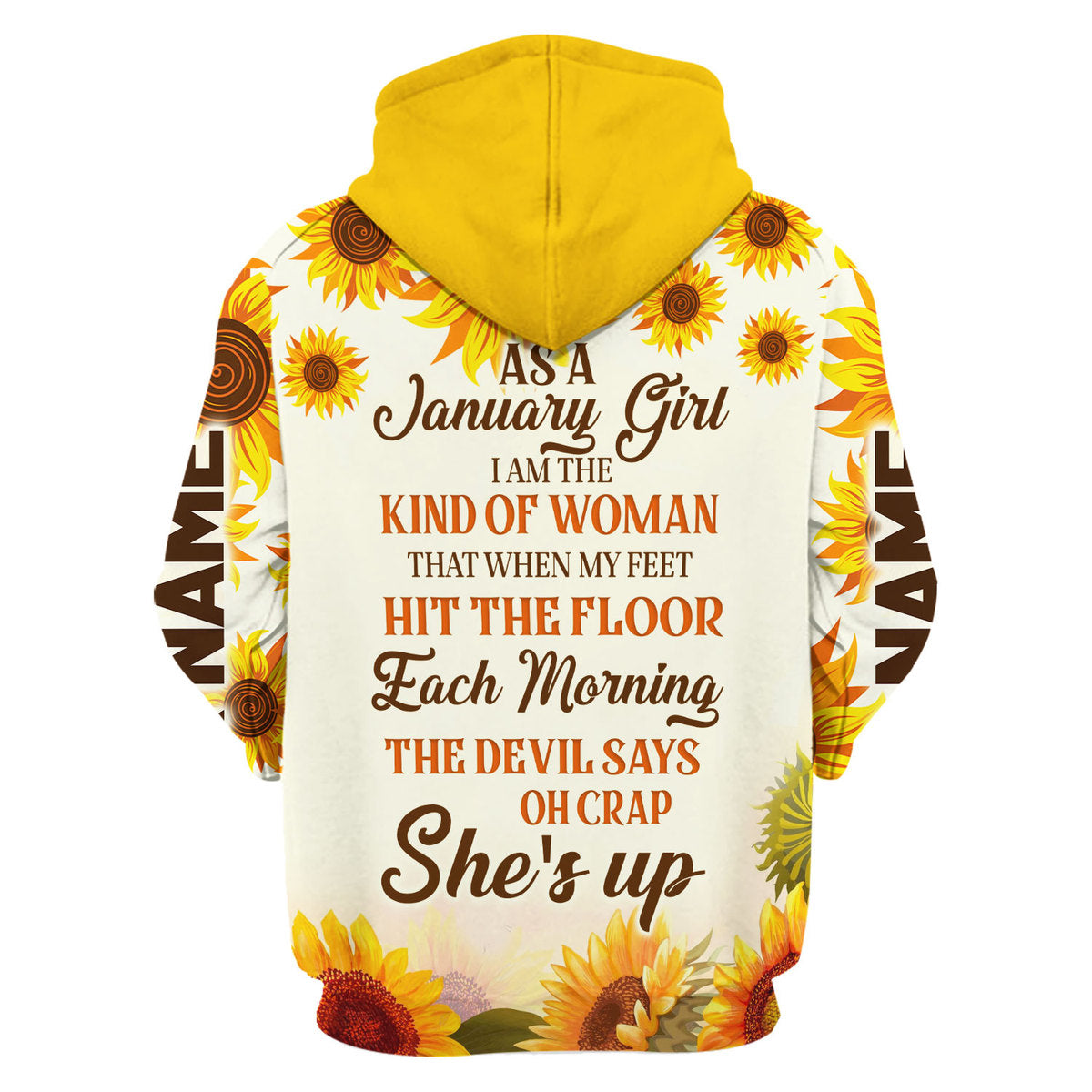 CustomsPig Personalized Hoodie January Girl All Over Printed