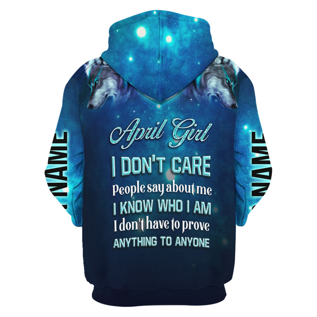 CustomsPig Personalized Zip Hoodie April Girl I Don't Care All Over Printed