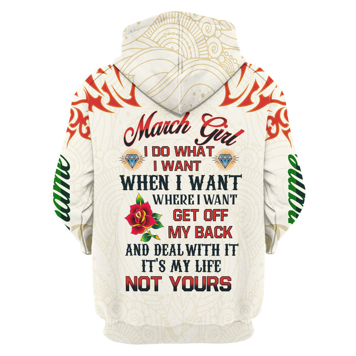 CustomsPig Personalized Tops March Girl I Do What I Want All Over Printed