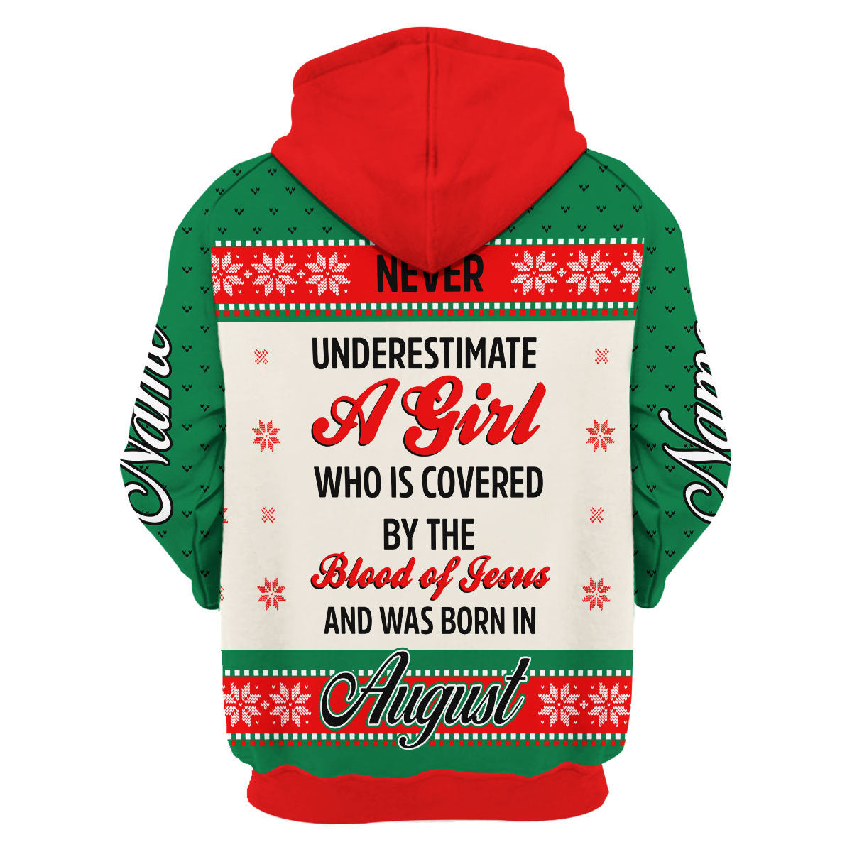 CustomsPig Personalized Zip Hoodie August Girl All Over Printed