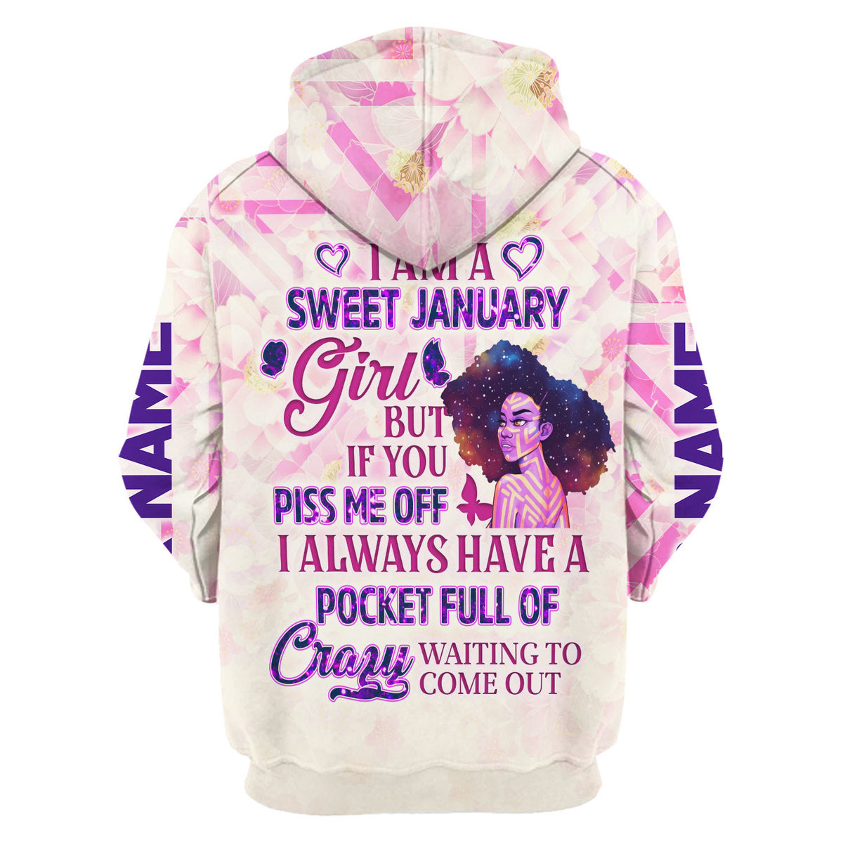 CustomsPig Personalized Hoodie January Girl All Over Printed