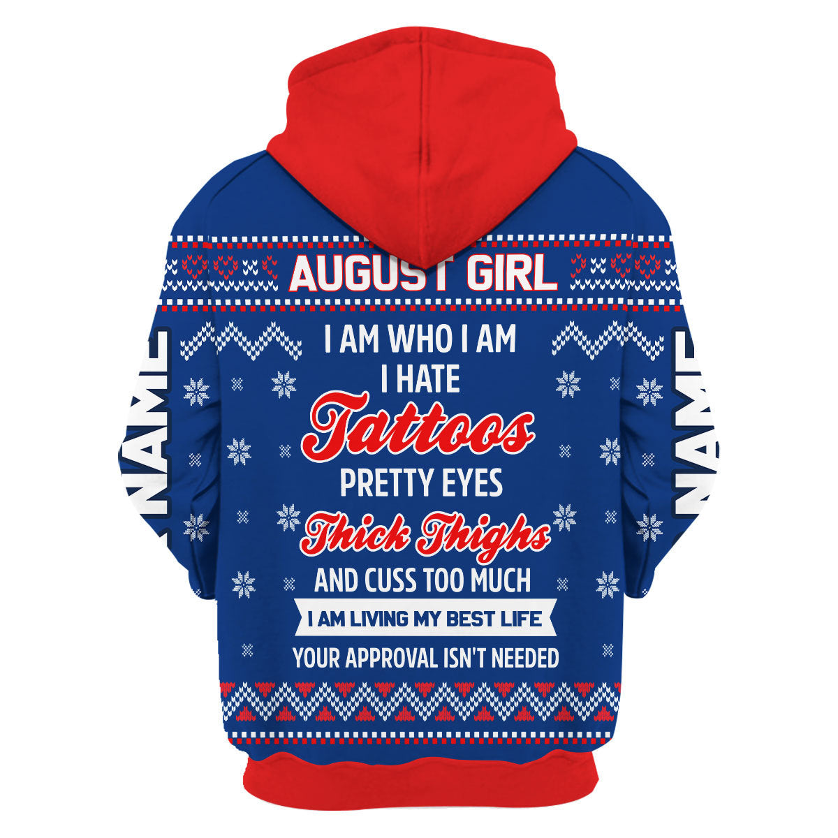 CustomsPig Personalized Zip Hoodie August Girl I Am Who I Am All Over Printed
