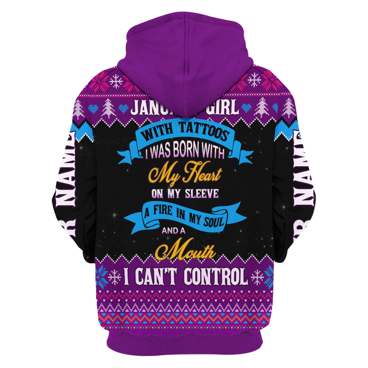 CustomsPig Personalized Hoodie January Girl All Over Printed