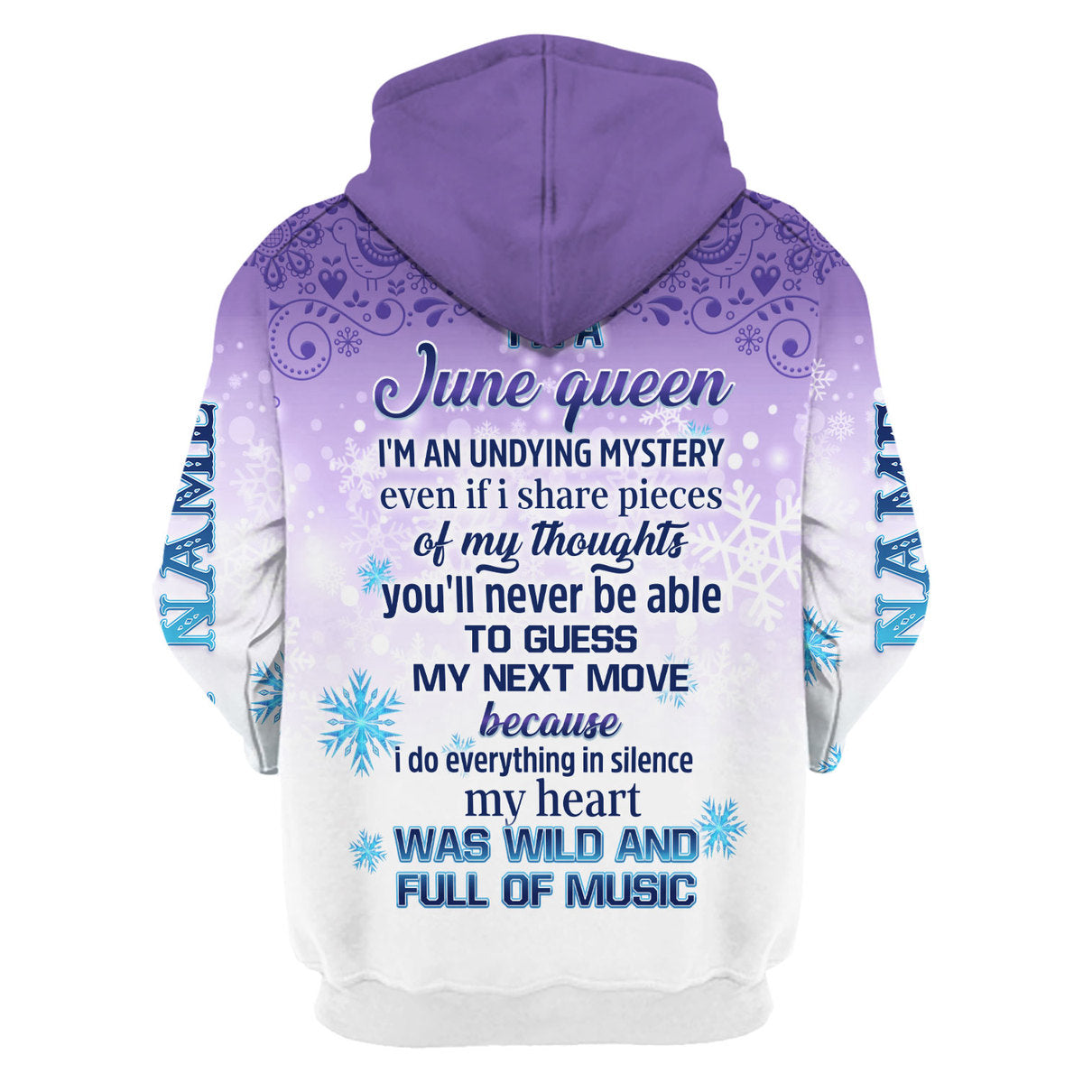 CustomsPig Personalized Hoodie I'm A June Queen All Over Printed