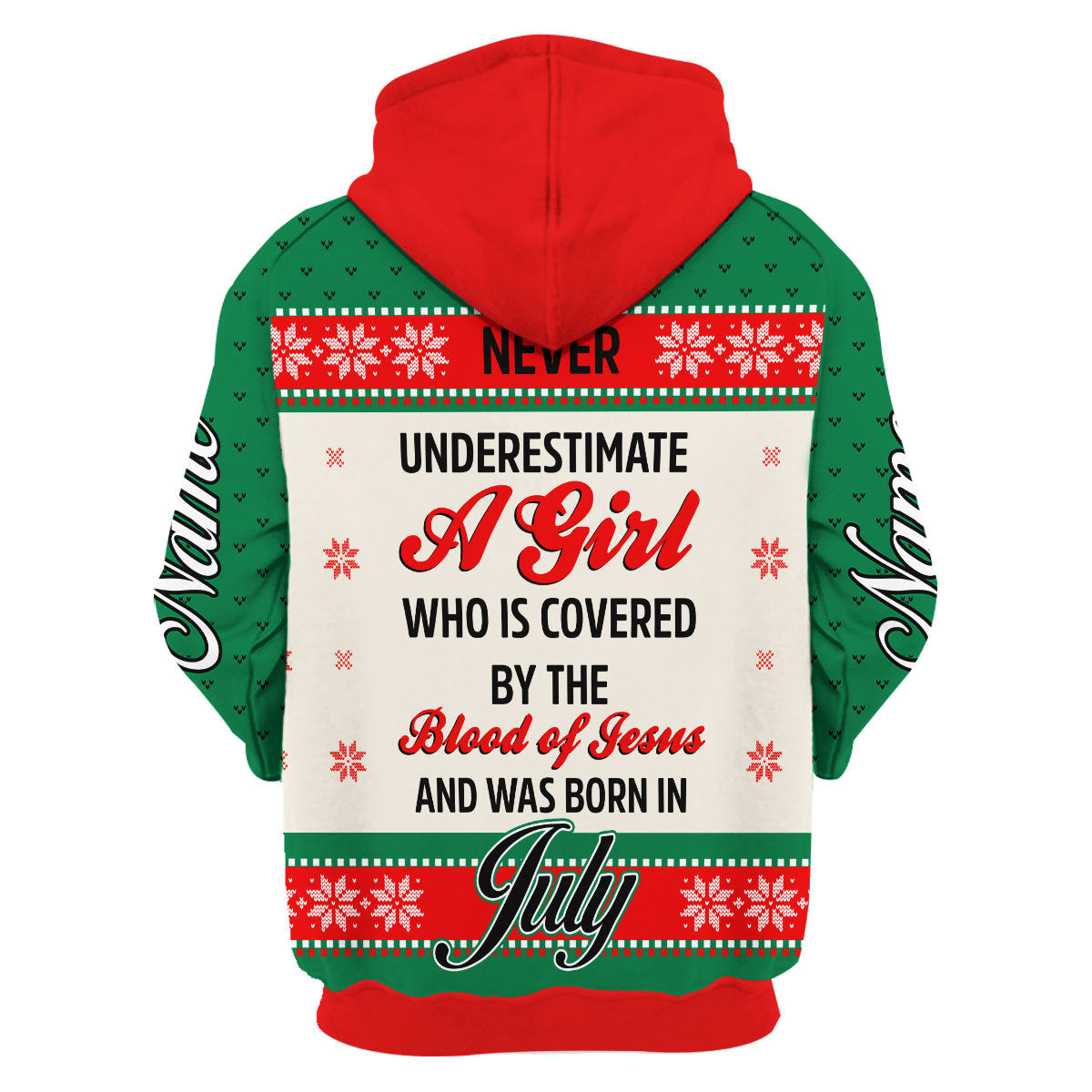 CustomsPig Personalized Hoodie July Girl All Over Printed