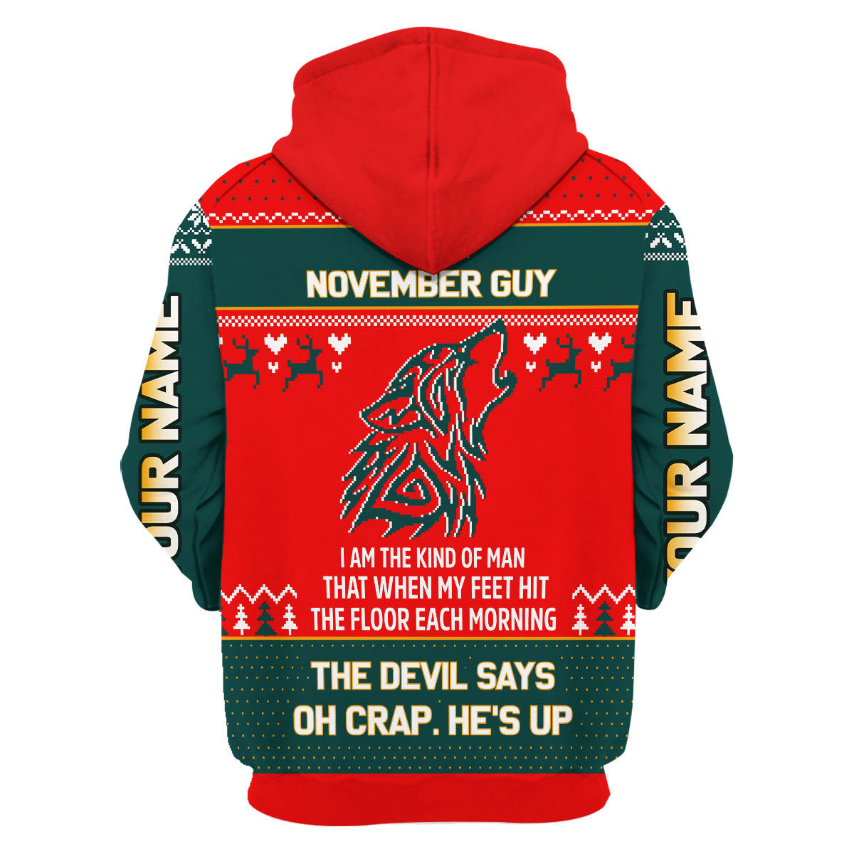 CustomsPig Personalized Zip Hoodie November Guy All Over Printed