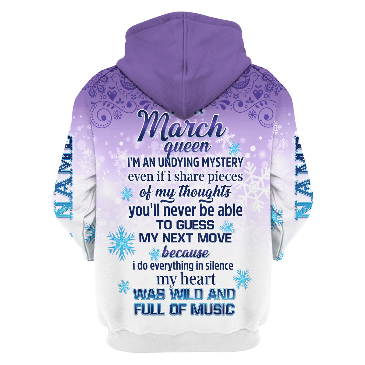 CustomsPig Personalized Tops I'm A March Queen All Over Printed