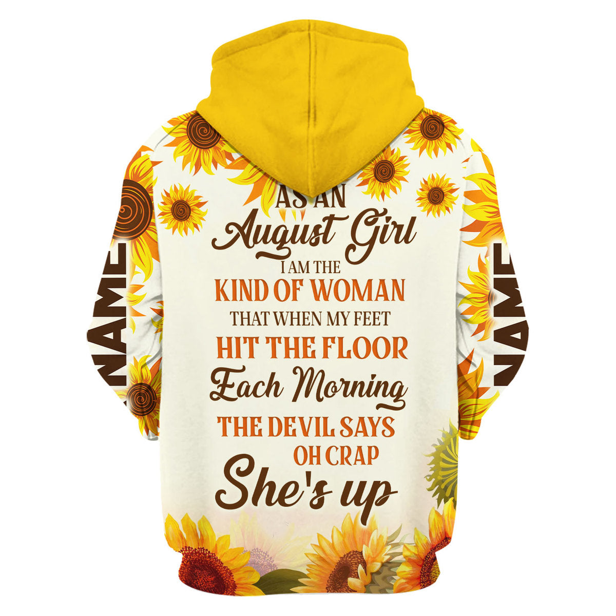 CustomsPig Personalized Zip Hoodie August Girl All Over Printed