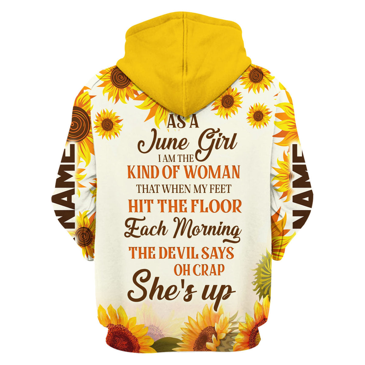CustomsPig Personalized Hoodie June Girl All Over Printed