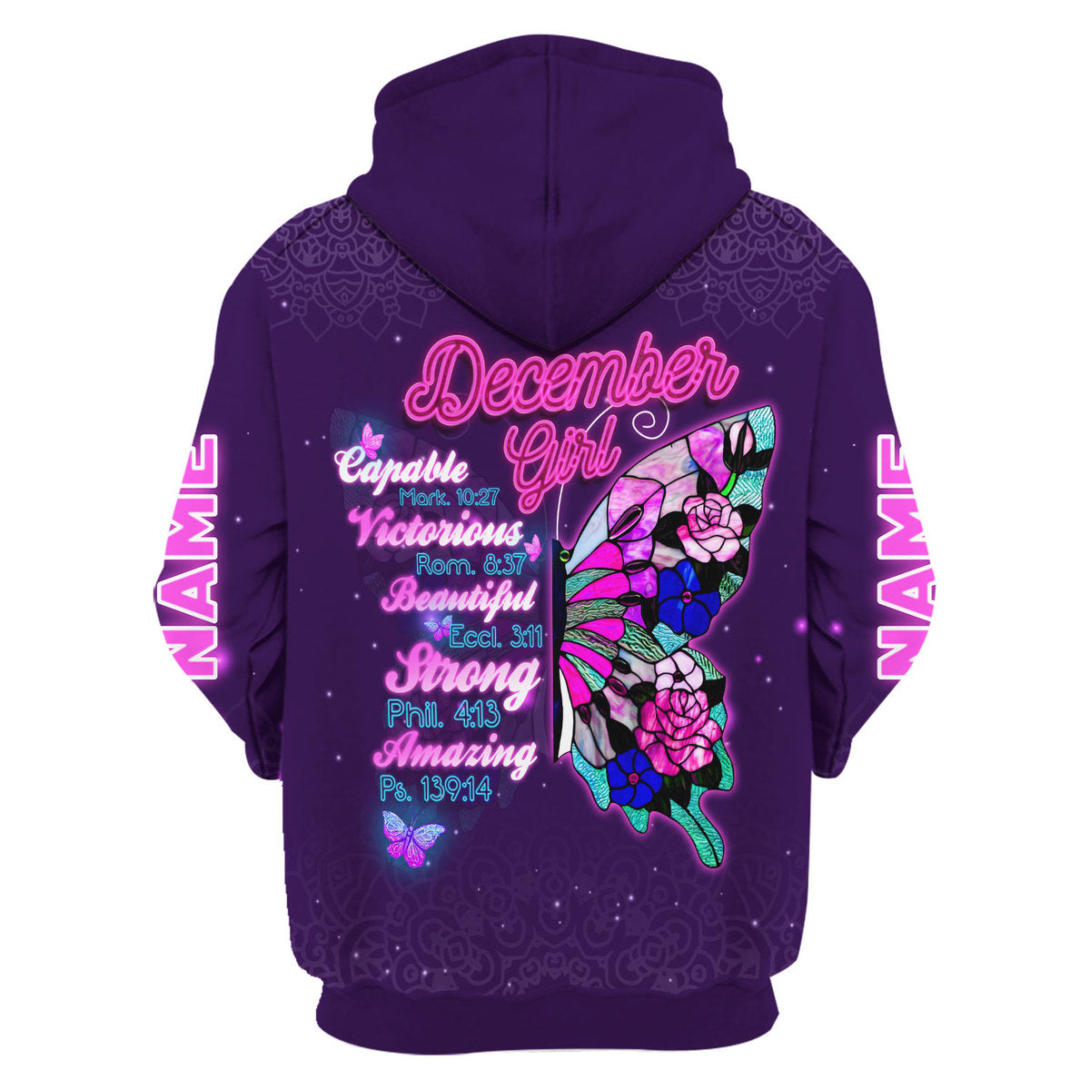 Customspig Personalized Hoodie December Girl All Over Printed