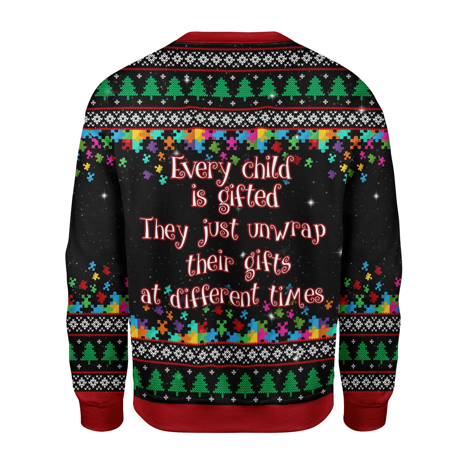 Customspig Christmas Sweater Autism Christmas Tree 3D Apparel
