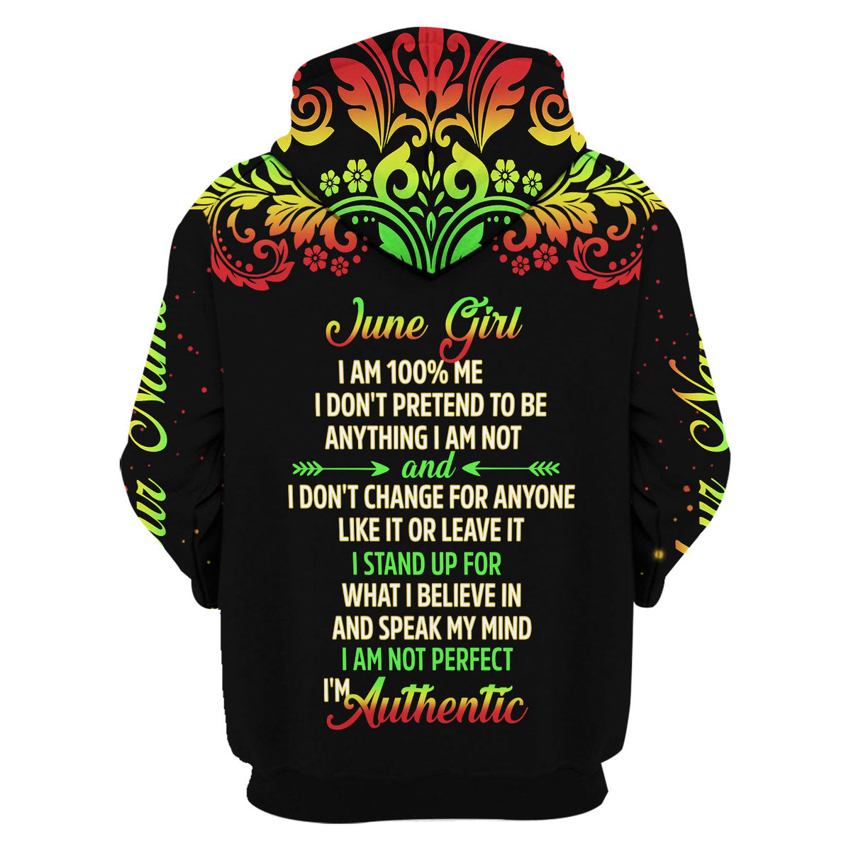 CustomsPig Personalized Tops June Girl I Am 100% Me All Over Printed