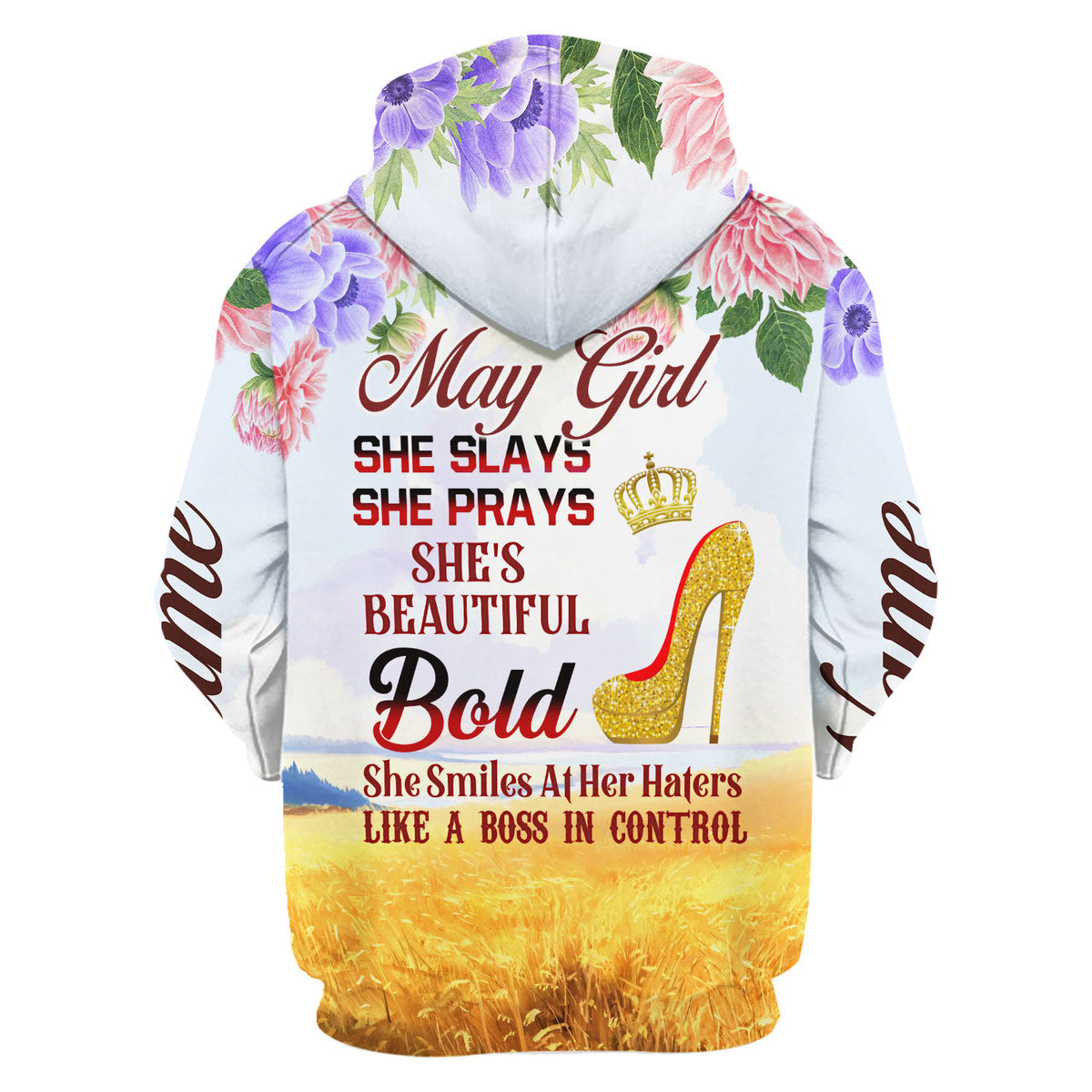 CustomsPig Personalized Zip Hoodie May Girl All Over Printed
