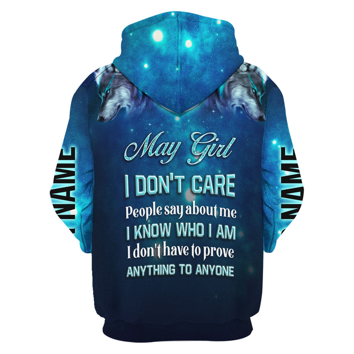 CustomsPig Personalized Zip Hoodie May Girl I Don't Care All Over Printed