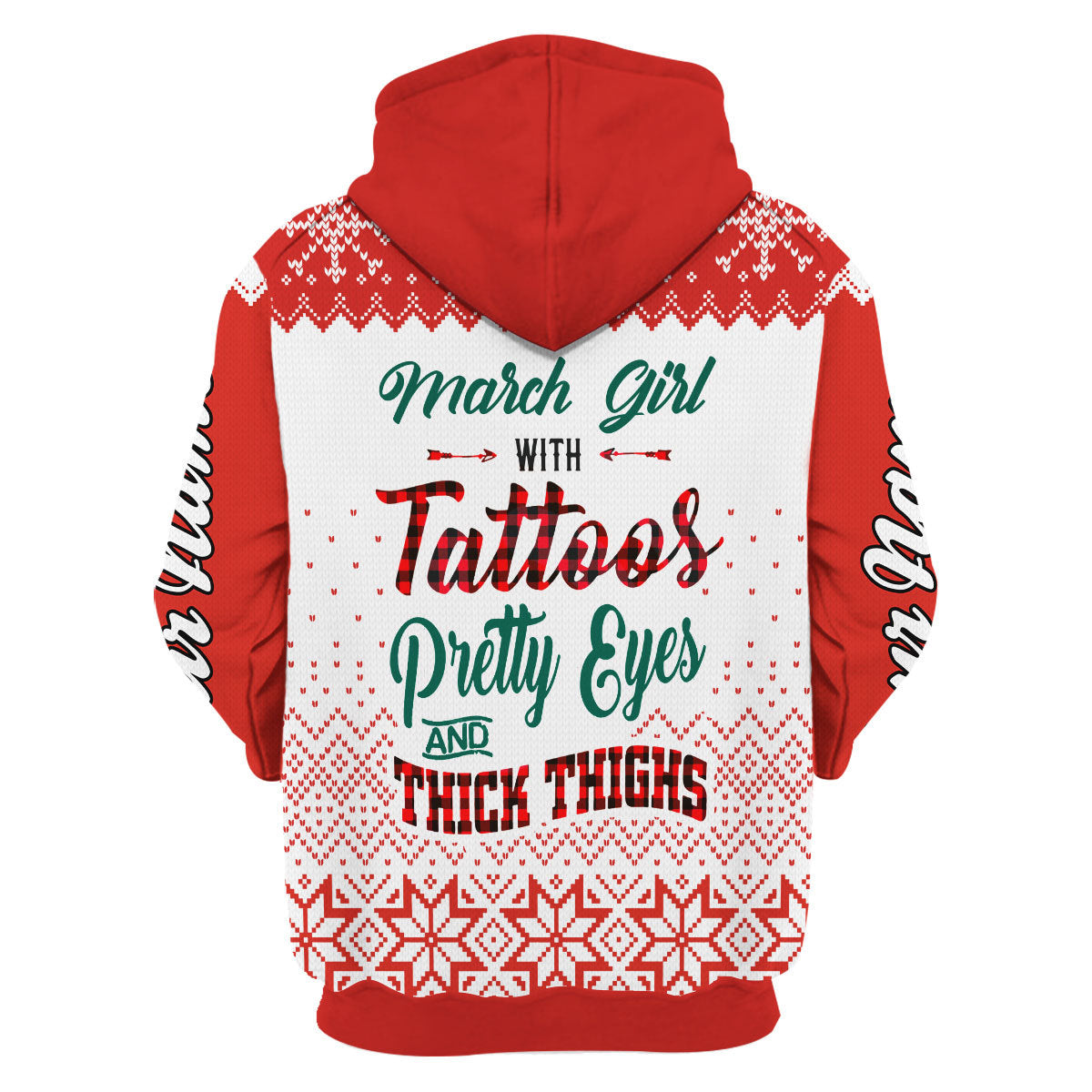 CustomsPig Personalized Zip Hoodie March Girl All Over Printed