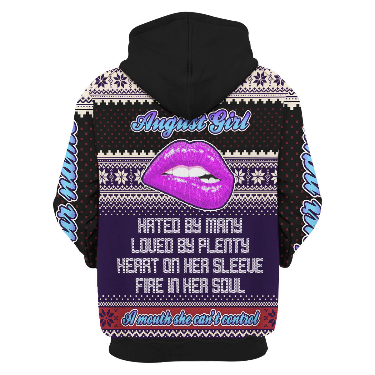 CustomsPig Personalized Zip Hoodie A Queen Was Born In August All Over Printed