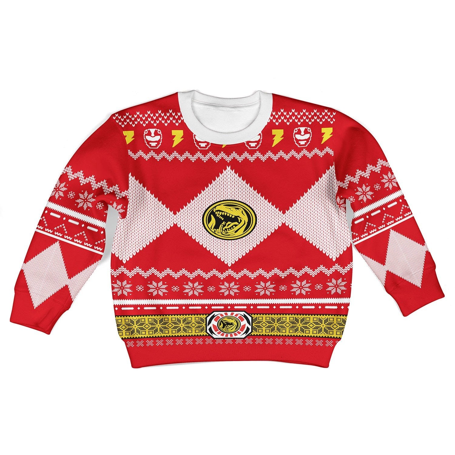 Gearhomies Unisex Kid Tops Pullover Sweatshirt Red Mighty3D Apparel