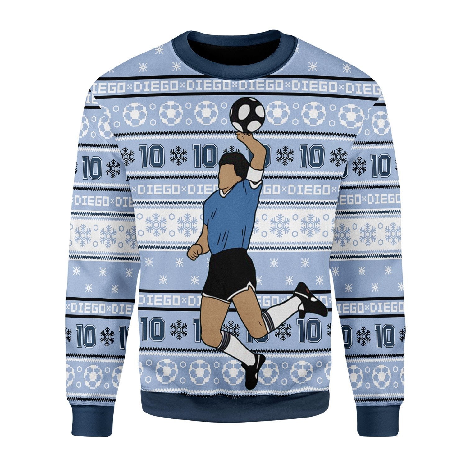 Customspig Christmas Sweater Number 10 Football Player 3D Apparel