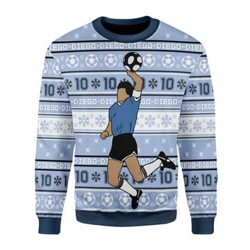 Customspig Christmas Sweater Number 10 Football Player 3D Apparel