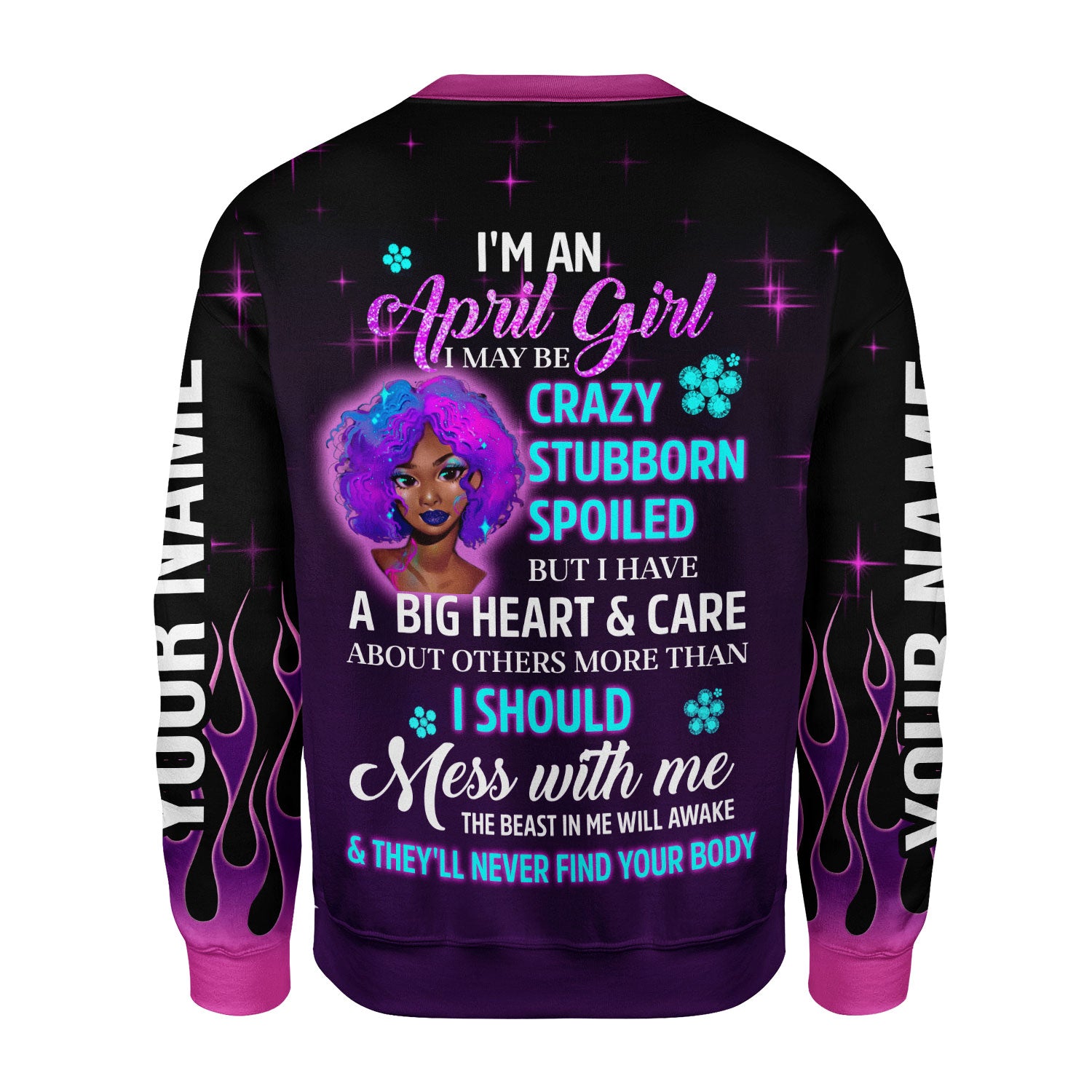 CustomsPig Personalized Tops Queen Was Born In April All Over Printed