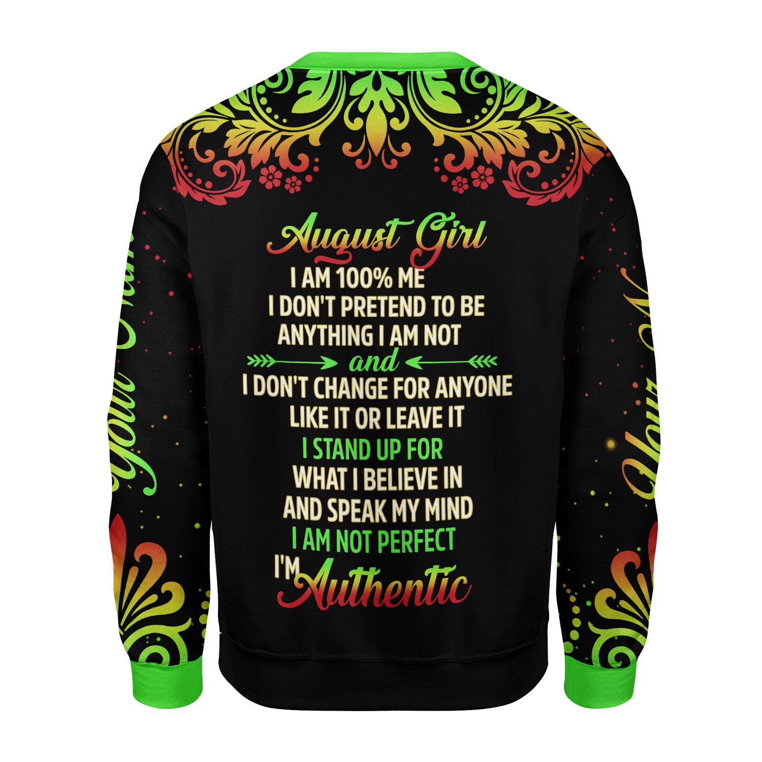 CustomsPig Personalized Tops August Girl I Am 100% Me All Over Printed