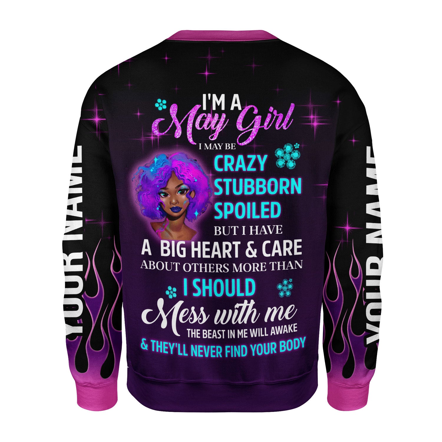 CustomsPig Personalized Ugly Sweater May Queen Was Born In May All Over Printed