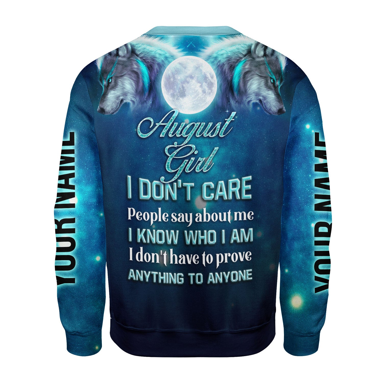 CustomsPig Personalized Tops August Girl I Don't Care All Over Printed