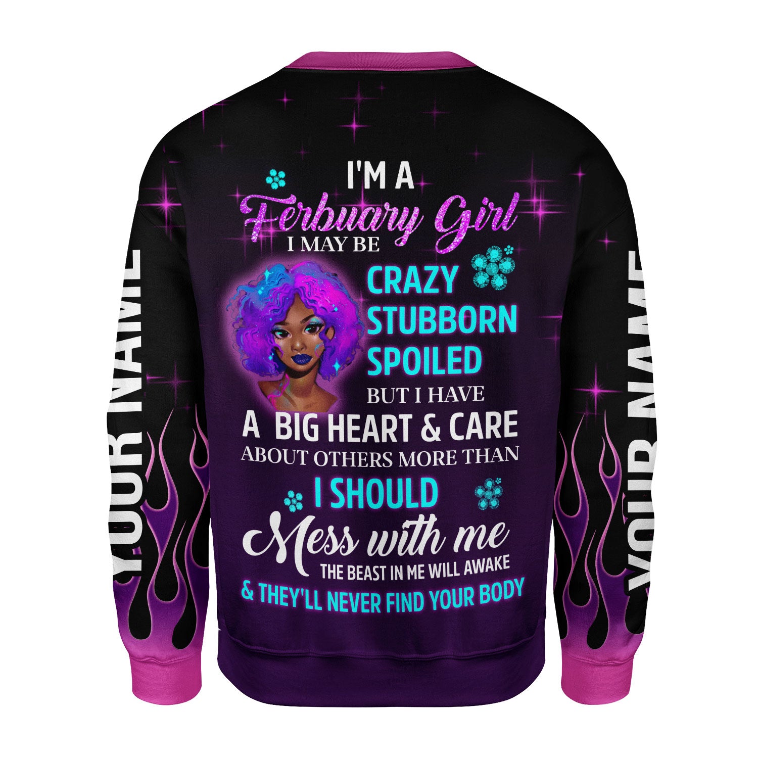 CustomsPig Personalized Ugly Sweater Queen Was Born In February All Over Printed