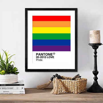 Personalized Text LGBTQ Flag Pantone Frame Wall Art
