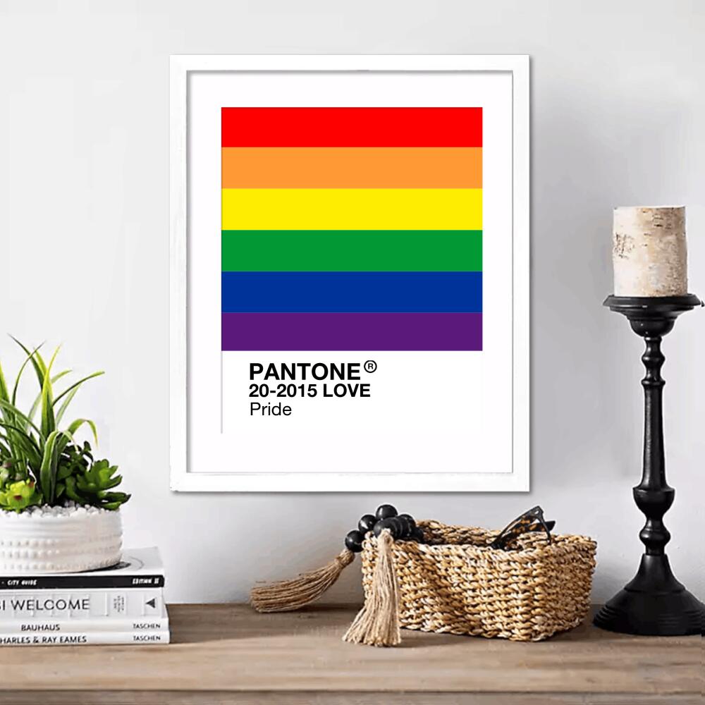 Personalized Text LGBTQ Flag Pantone Frame Wall Art