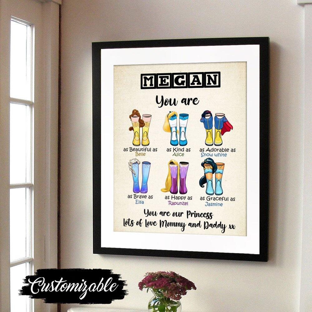 Personalized  Princess Boot Styles Canvas Poster Wall Art