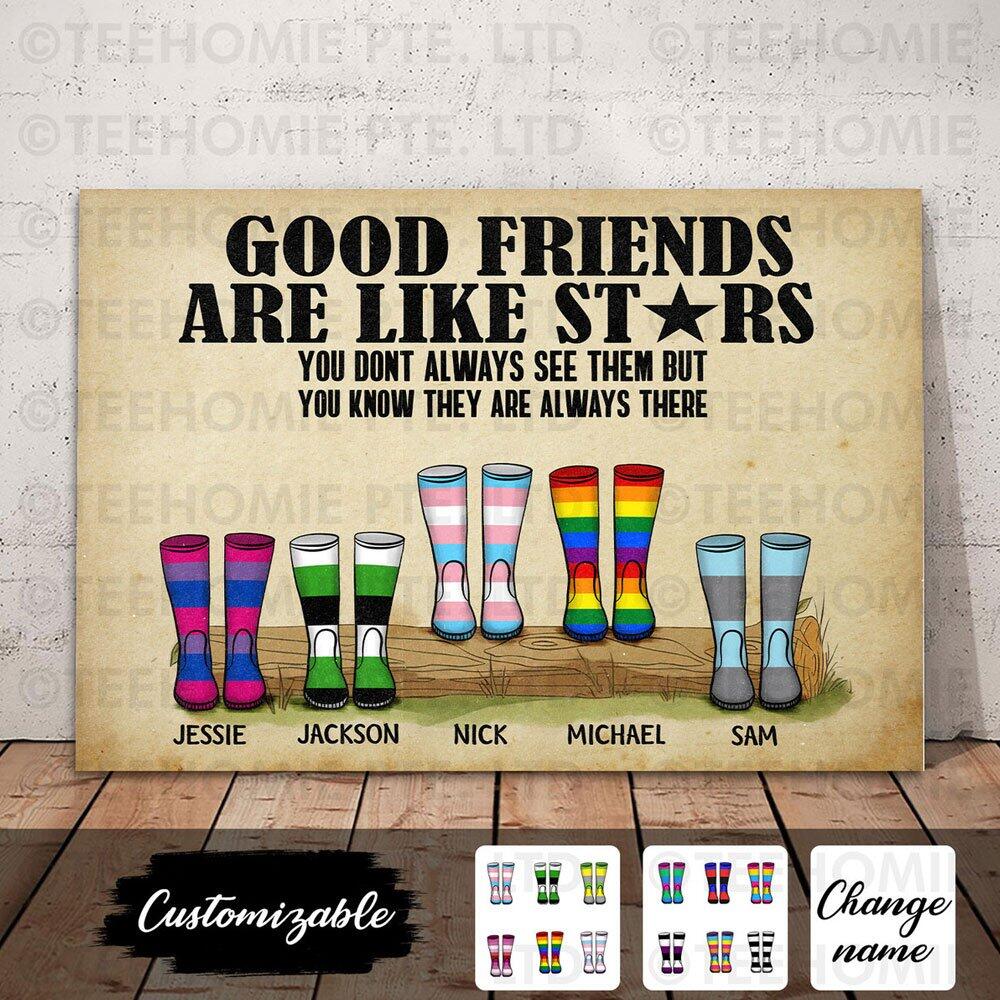 Customized Canvas Good Friends Are Like Stars You Don't Always See Them But You Know They Are Always There