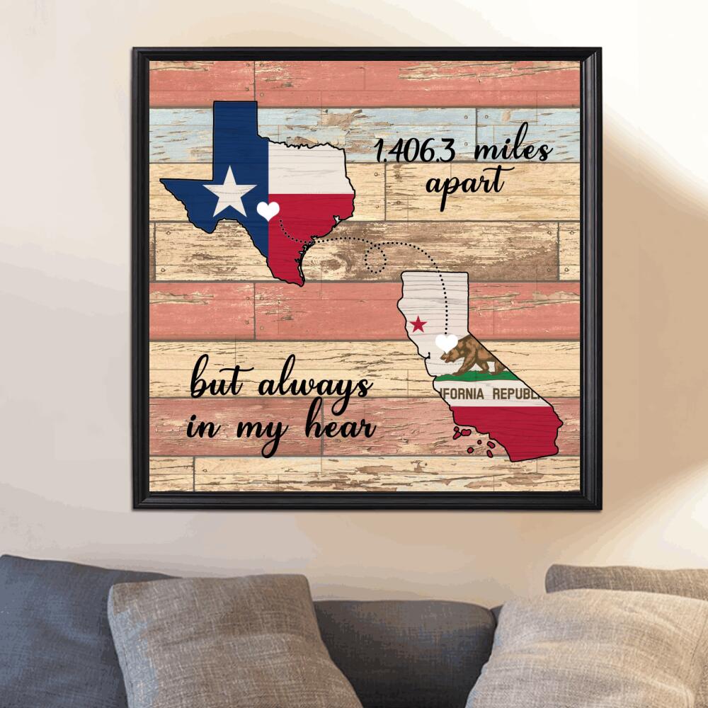 Personalized United States Framed  Wall Art Family Couple Gift Decoration House