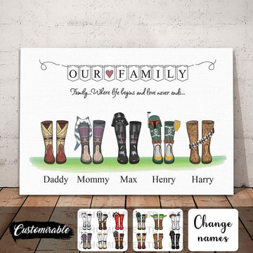 Customized Canvas Wall Art Star Wars Boots Style