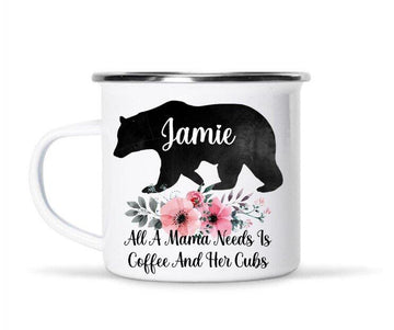 Personalized Mug Mama Bear All A Mama Bear Need Is Coffe And Her Cubs Mother's Day