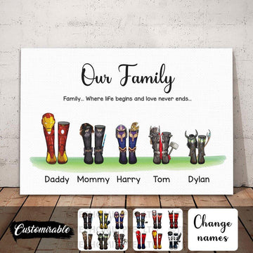 Customized Canvas Wall Art Movie Boot Styles Family Trees Gift