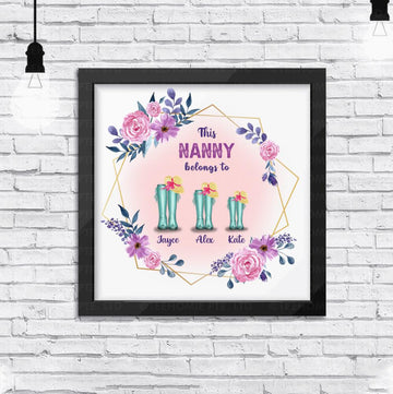 This Nanny Belongs To-Personalised Custom Framed Art Print-Mother's Day Gift